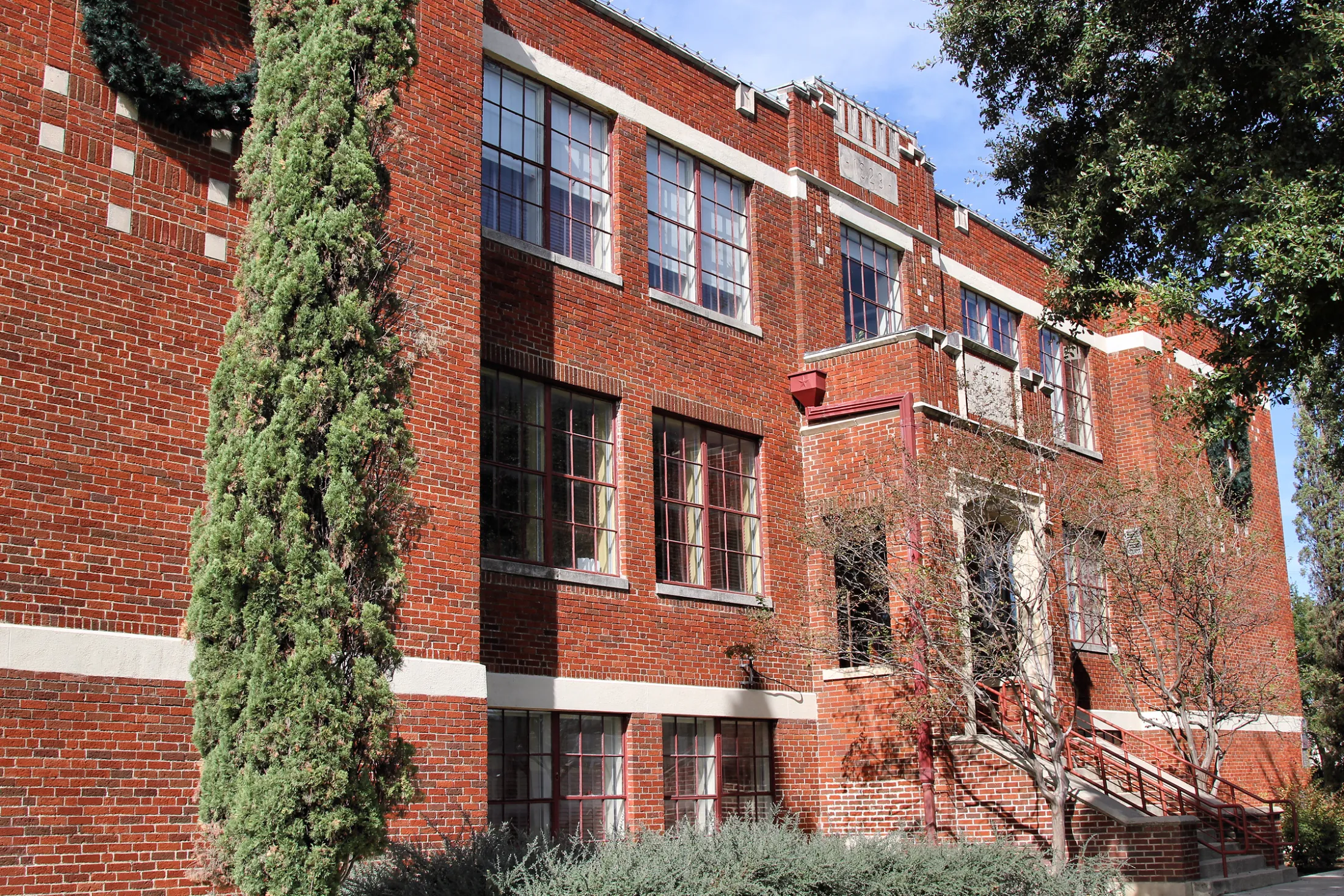The red-brick historic Avenue D School building used as Killeen City Hall, Texas