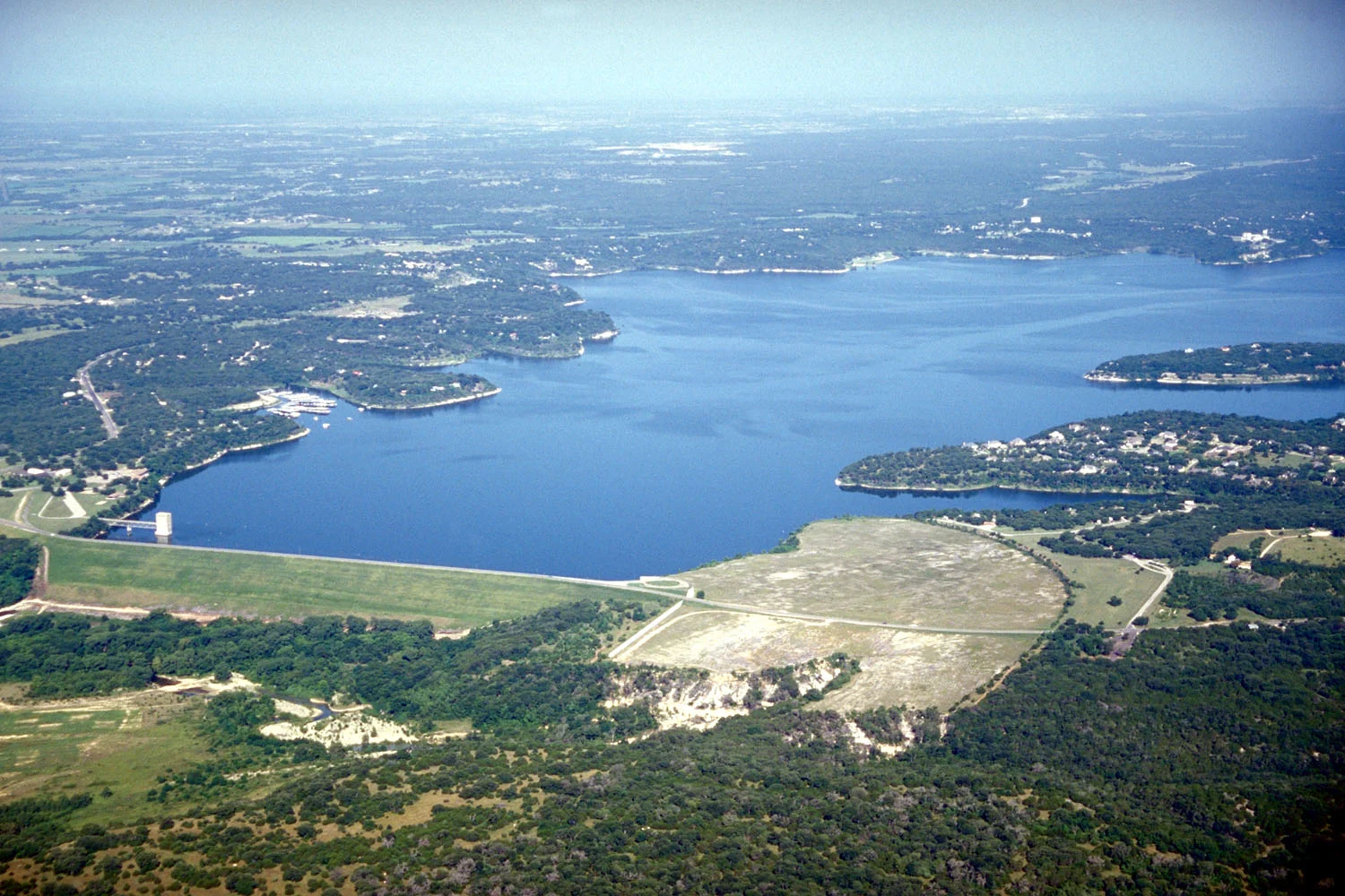 Aerial view of Belton Lake in Bell County, Texas
